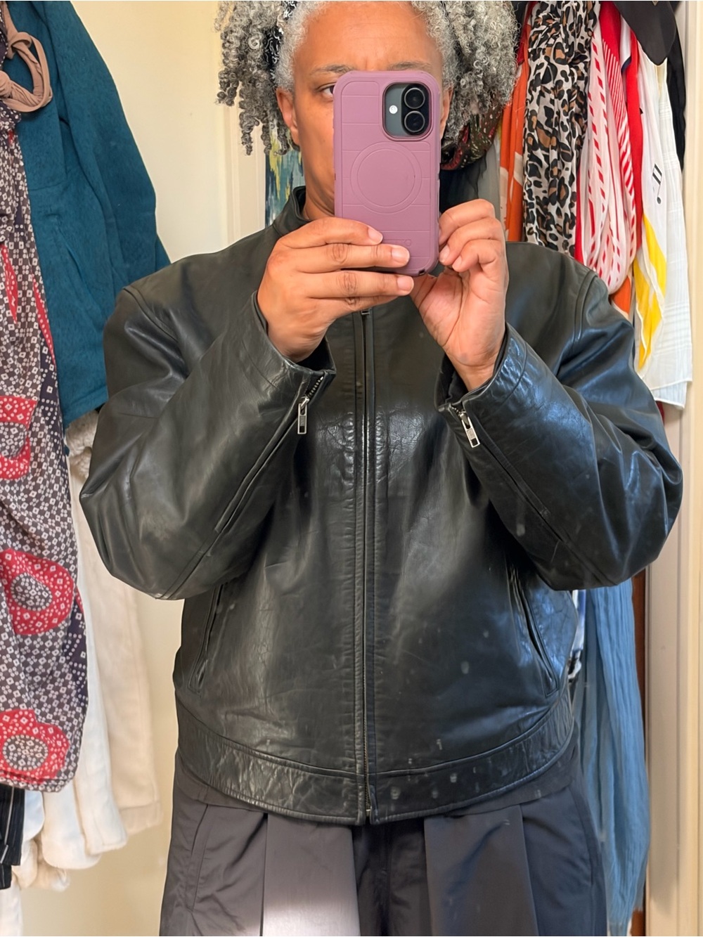 Black leather jacket